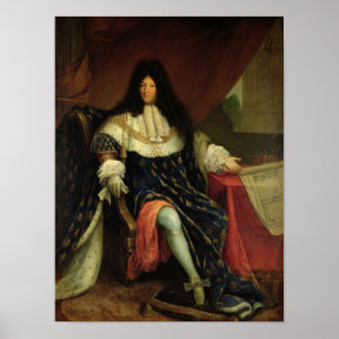 Póster Louis XIV que guardaram um plano do Maison Royale