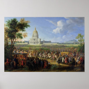 Poster Louis XIV seu séquito que visita Les Invalides