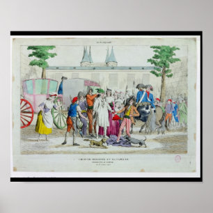Póster Louis XVI e sua família tomados ao templo