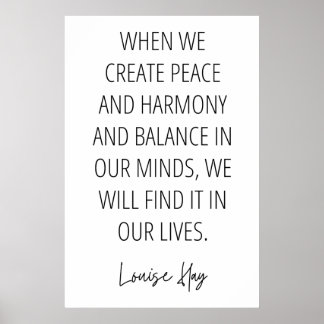 Poster Louise Hay Cote sobre Paz e Harmonia