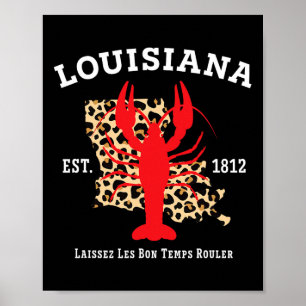 Poster Louisiana Est. 1812 Leopardo de Nova Orleans M