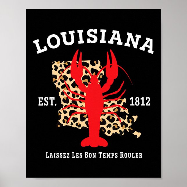 Poster Louisiana Est. 1812 Leopardo de Nova Orleans M (Frente)
