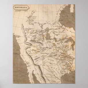 Póster Louisiana Map by Arrowsmith