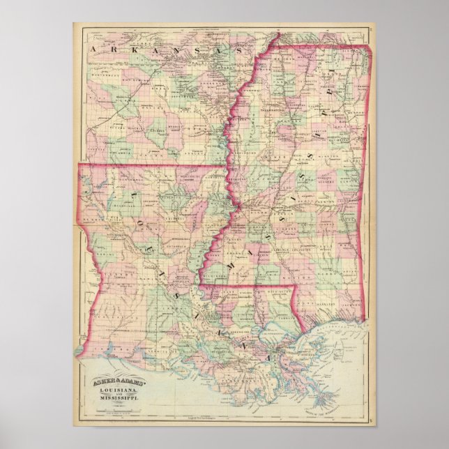Poster Louisiana, Mississippi (Frente)