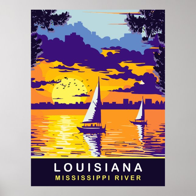 Poster Louisiana, Mississippi River, Viagem (Frente)