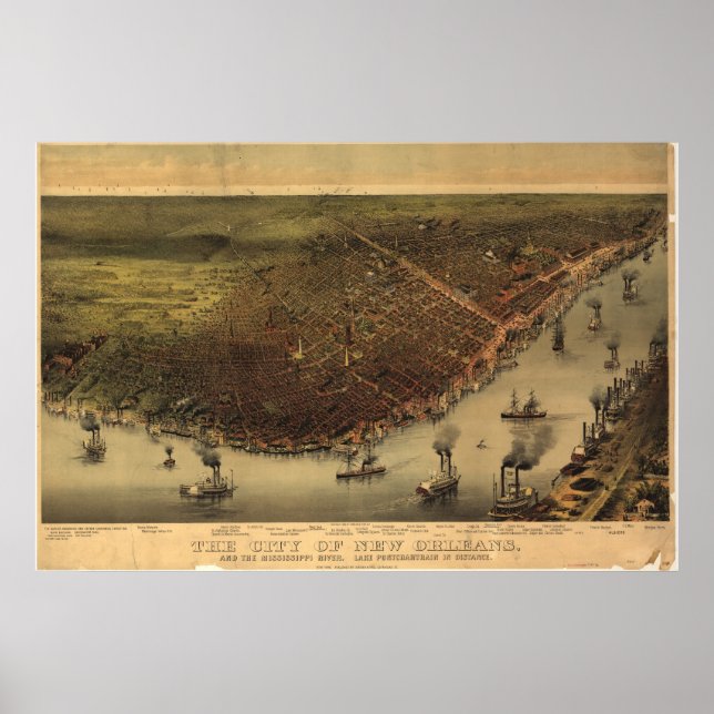Póster Louisiana (Nova Orleans) 1885 (Frente)