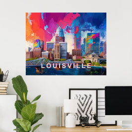 Poster Louisville Colorful Skyline Abstrato Art