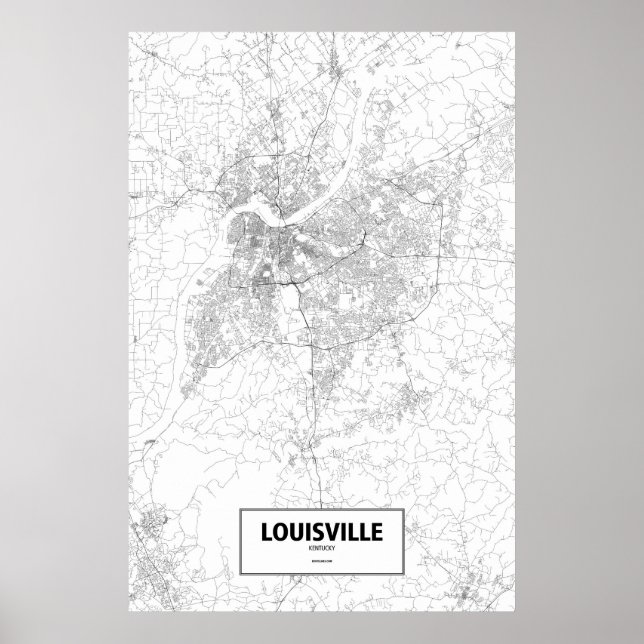 Póster Louisville, Kentucky (preto no branco) (Frente)