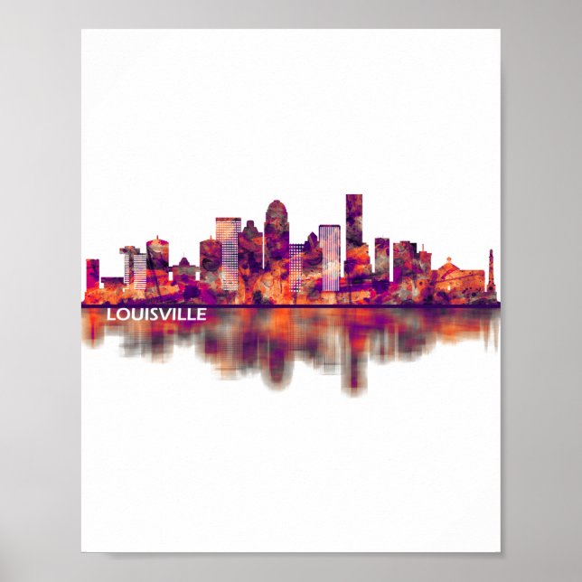 Poster Louisville Kentucky Skyline (Frente)