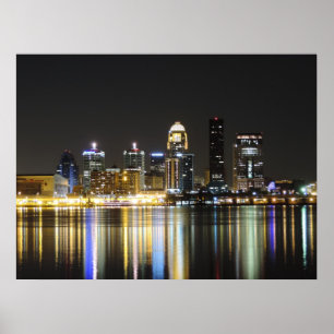 Póster Louisville skyline print
