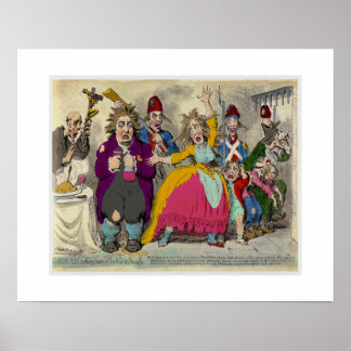 Poster Louix XV1 tirando licença de sua esposa e família