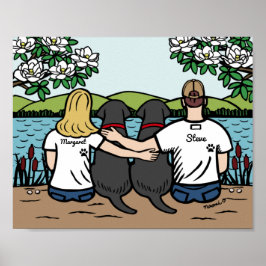 Poster Loura da família Black Labrador Personalizada Long