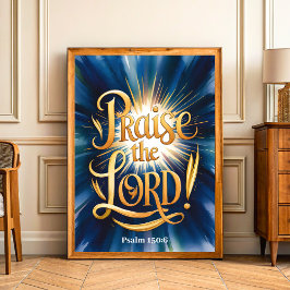Poster Louvado Senhor Vintage Christian Wall Art Impressã