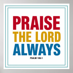 Poster Louve o Senhor Sempre Adoração Ousada