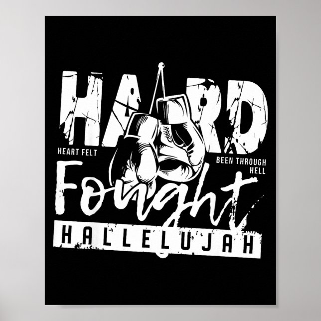 Poster Louvor Hallelujah Arduamente Lutado Versículo da B (Frente)
