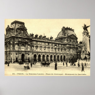 Póster Louvre 1905, Paris, France do vintage