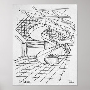 Póster Louvre Embaixo da Pirâmide Paris, França