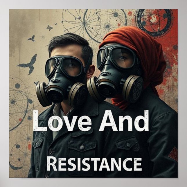 Poster LOVE AND RESISTANCE Kafka Romantics Modern Graphic (Frente)