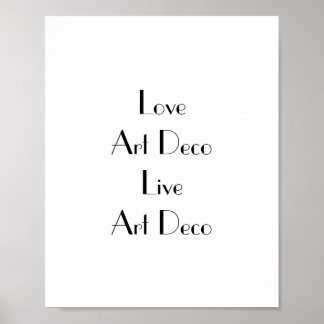 Poster Love Art Deco Typografia