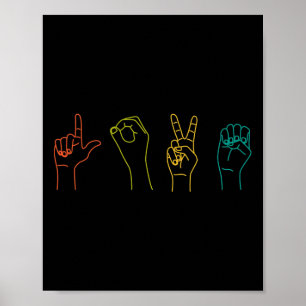 Poster Love ASL Sign language por Dia de os namorados alf