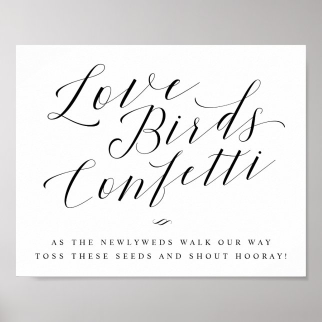 Poster Love Birds Confetti Seeds Calliografia Sinal de Ca (Frente)
