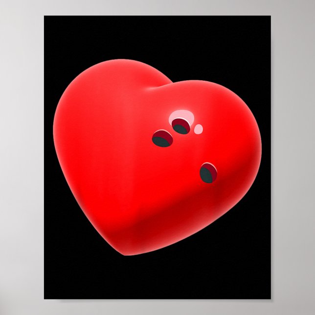 Poster Love Bowling Ball Hearts Bowling Lover Valentine's (Frente)