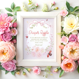 Poster Love Bug Bow Girl Diaper Raffle