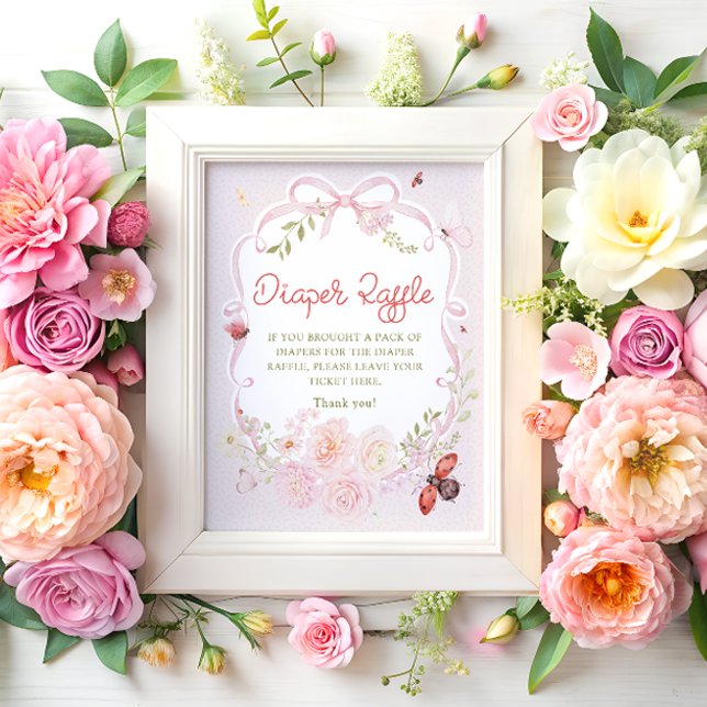 Poster Love Bug Bow Girl Diaper Raffle (Criador carregado)