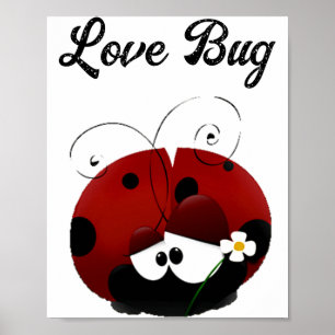 Poster Love Bug Ladybug Fofo Desenho Animado Dia Dos Namo