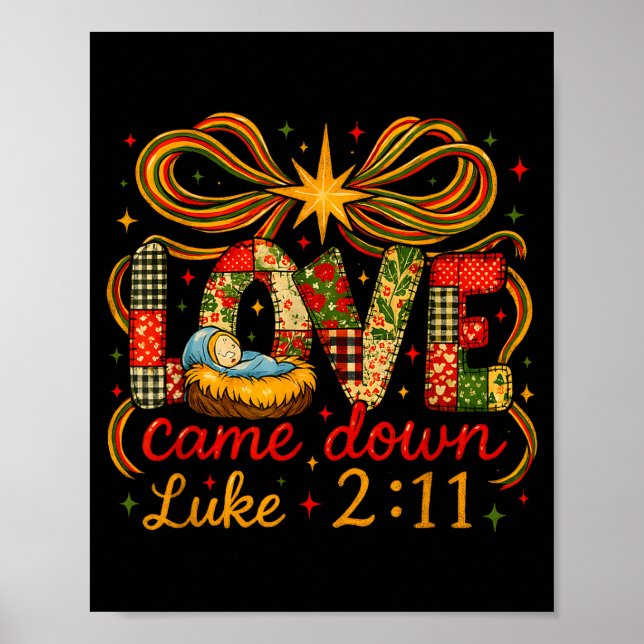 Poster Love Came Down Luke 2_11 Patchwork Christmas  (Frente)