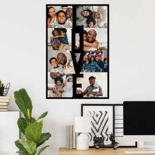 Poster LOVE - Colagem personalizada de 8 fotos