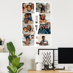 Poster LOVE - Colagem personalizada de 8 fotos