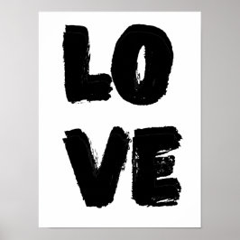 Poster Love Cote Art|Modern Paint Monocromo Simples
