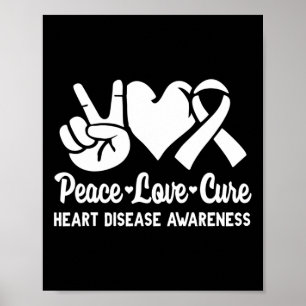 Poster Love Cure Go Red American Heart Disease Awarness