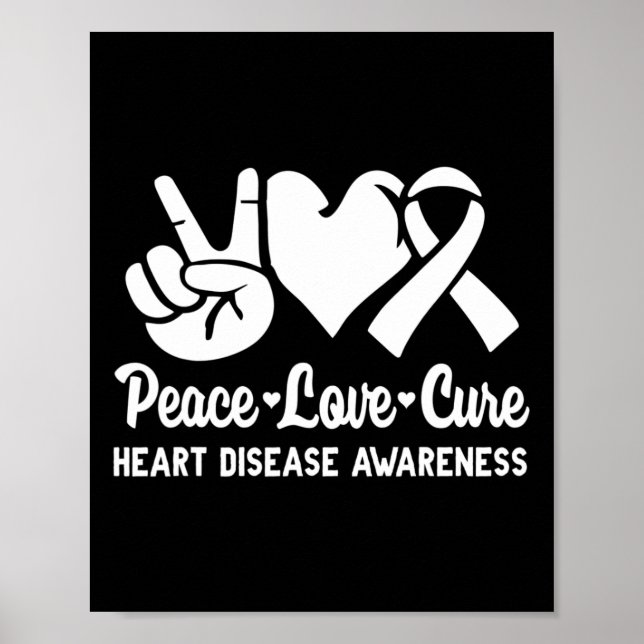 Poster Love Cure Go Red American Heart Disease Awarness (Frente)