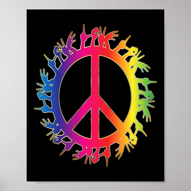 Poster Love Deaf Peace Sign Language Hand Talking Teacher (Frente)