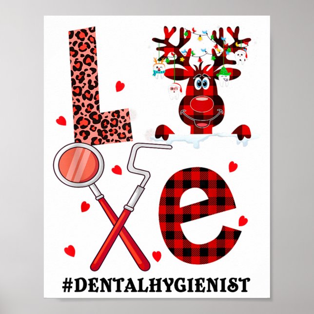 Poster Love Dental Christmas Reindeer Dental Squad Xmas D (Frente)