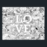 Póster Love Doodle<br><div class="desc">A mão desenhou e limpou com efeitos visuais :) é uma poster incrível que eu pendurei no meu apartamento e sei que você vai gostar do seu!</div>