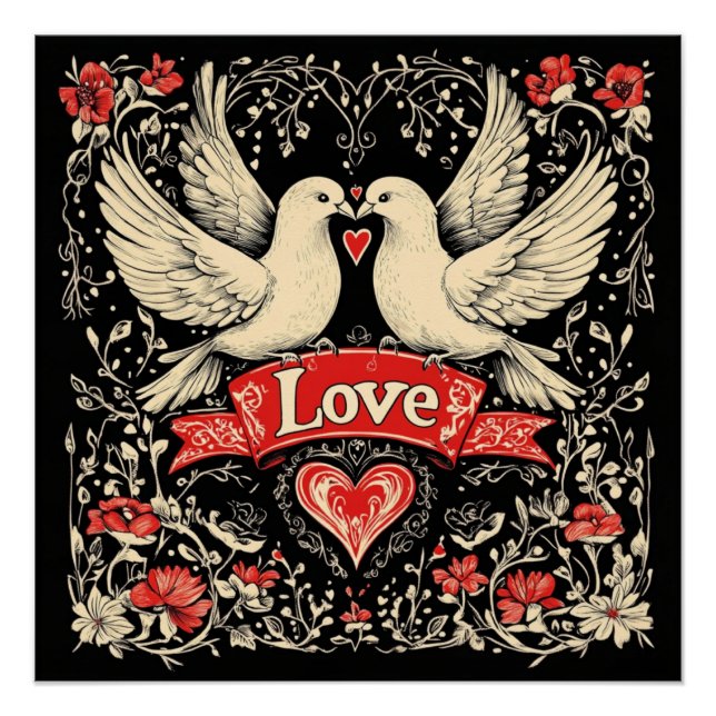 Póster Love Doves design (Frente)