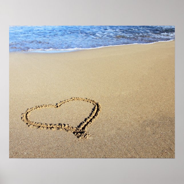 Póster Love Heart Beach (Frente)