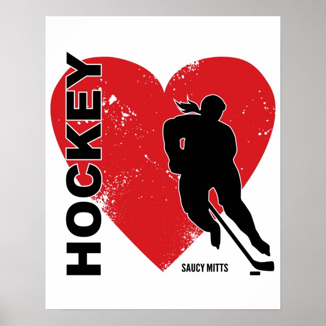 Póster Love Heart Hockey (Frente)