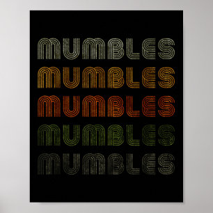 Poster Love Heart Mumbles Tee Grunge Estilo Vintage Preto
