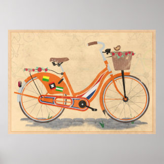 Poster Love Holland, Love Bike