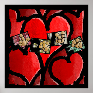 Poster LOVE in Gebärdensprache – Herz Kissen