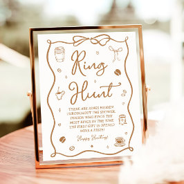 Poster Love is Brewing Bridal Shower Ring Hunt Game