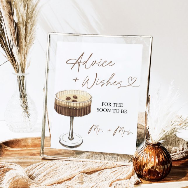 Poster Love Is Brewing Martini Advice & Wishes Sign (Criador carregado)