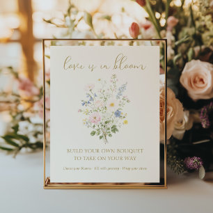 Poster Love is in Bloom Bouquet Bar Chá de Noiva