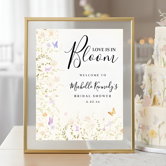 Poster Love Is In Bloom Bridal Shower Welcome Sign  (Criador carregado)