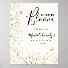 Poster Love Is In Bloom Bridal Shower Welcome Sign