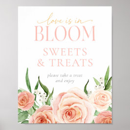 Poster Love Is In Bloom Sweets & Treats Table Sign